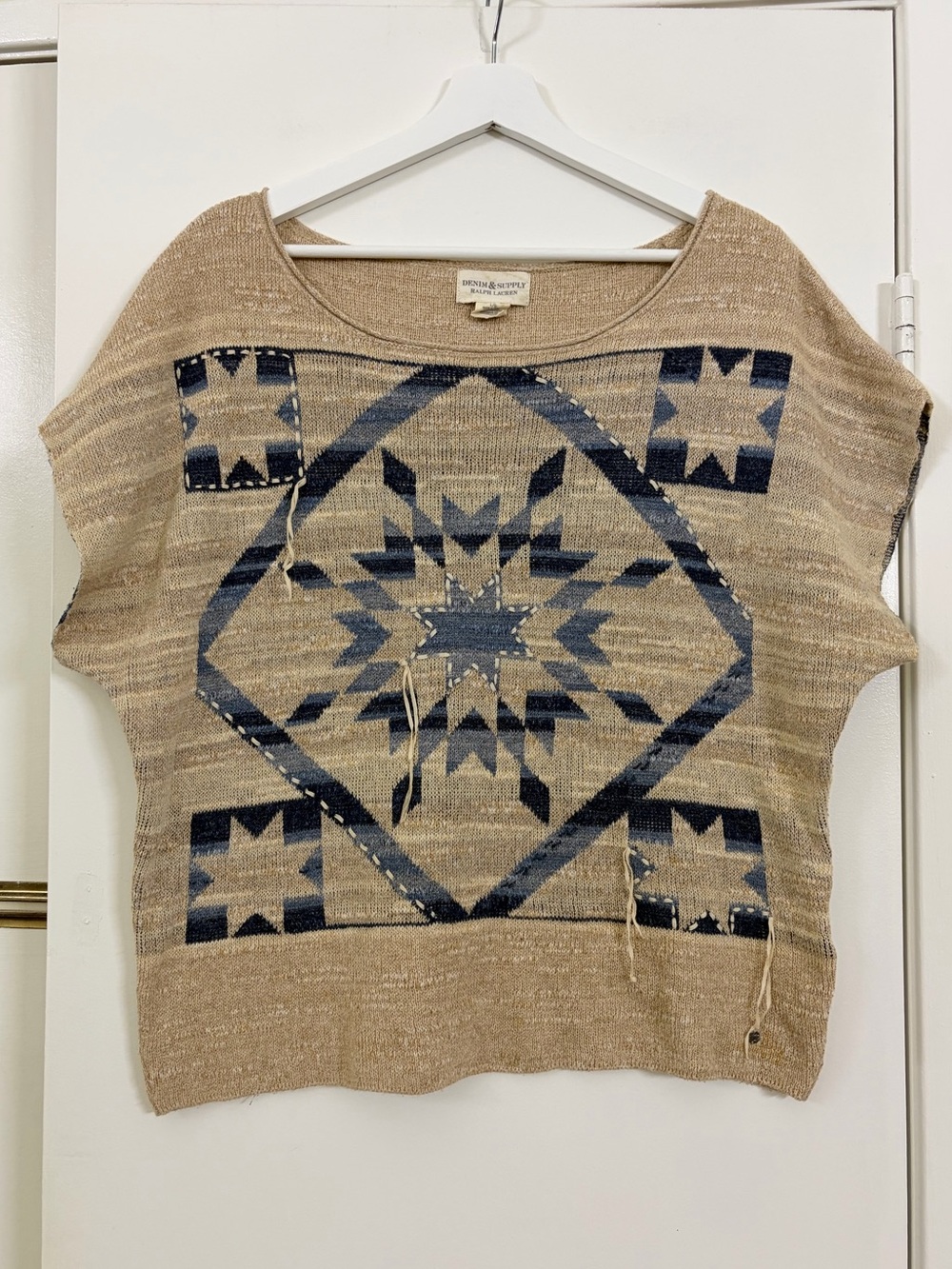 Denim & Supply Ralph Lauren Southwestern Aztec Knit Top Size L Western Boho